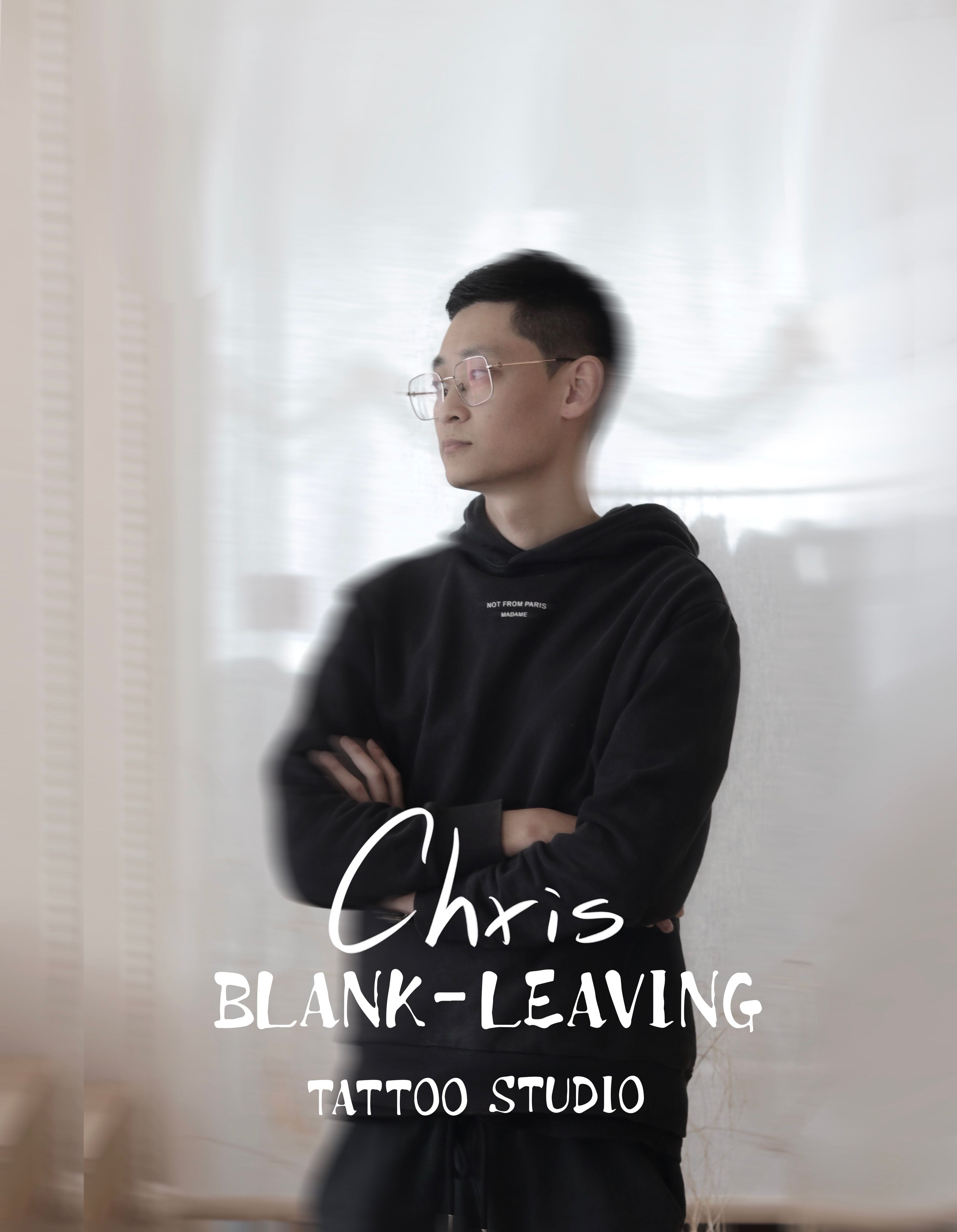 Chris, Resident Artist at Blank-Leaving Tattoo Studio