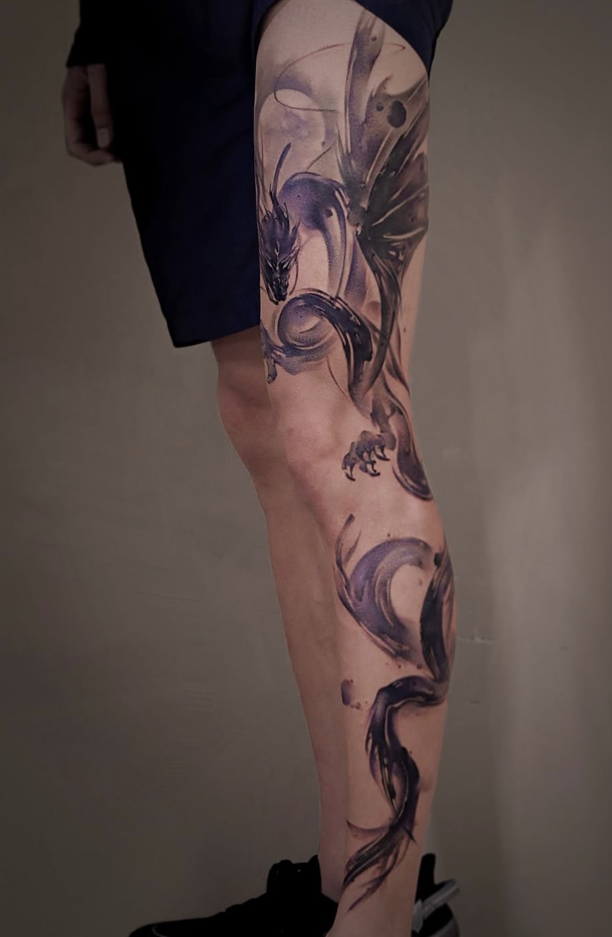 Brushstroke tattoo work 2, view 1
