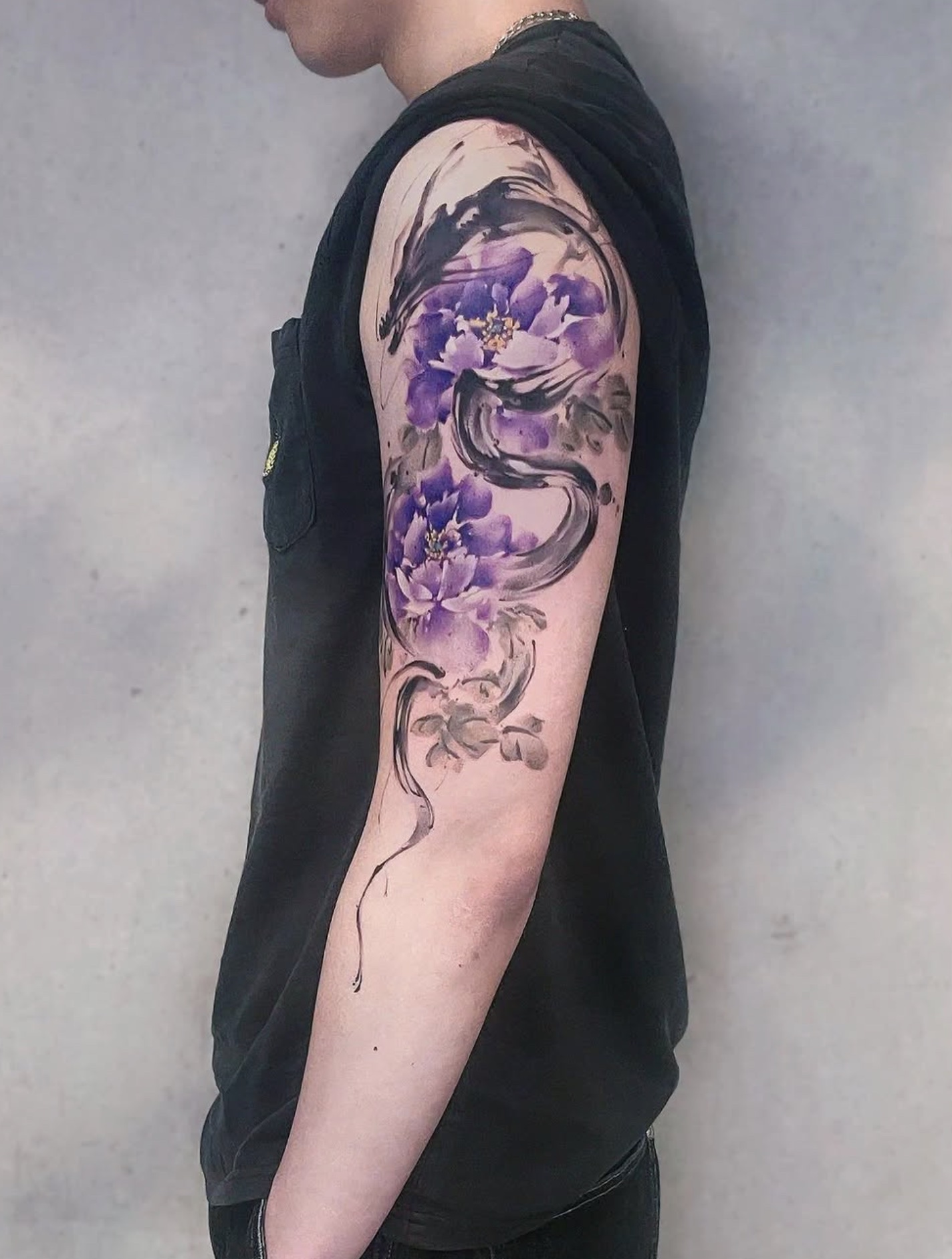 Brushstroke tattoo work 4, view 1
