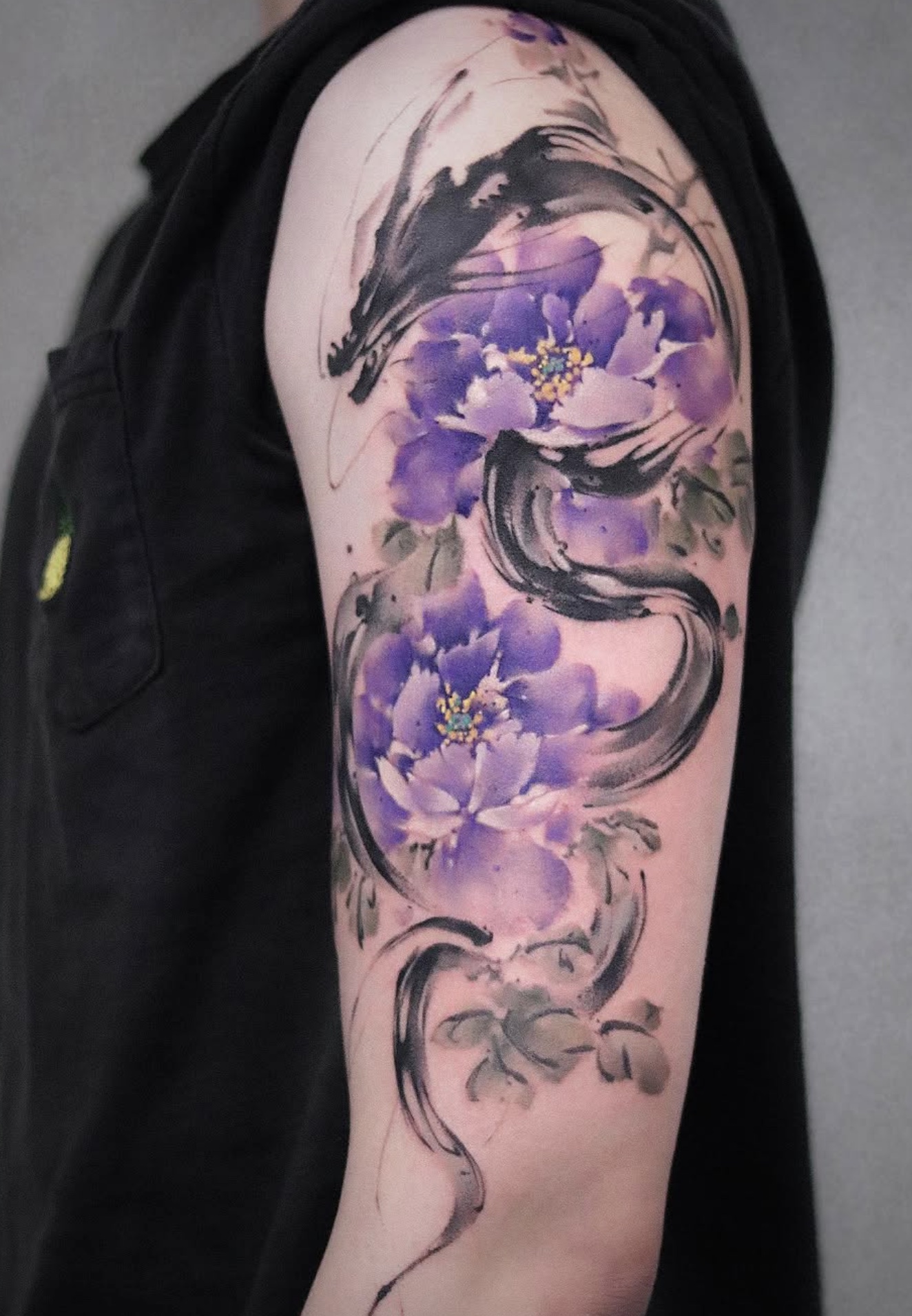 Brushstroke tattoo work 4, view 2