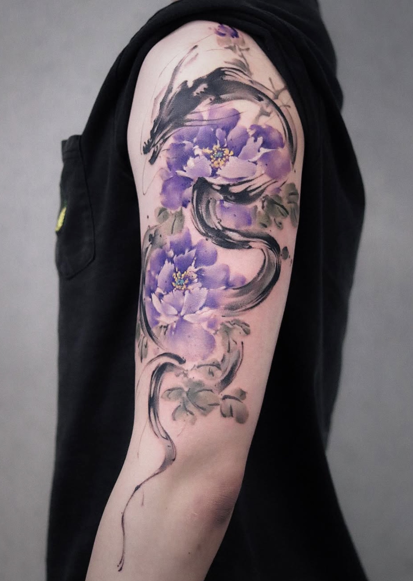 Brushstroke tattoo work 4, view 3