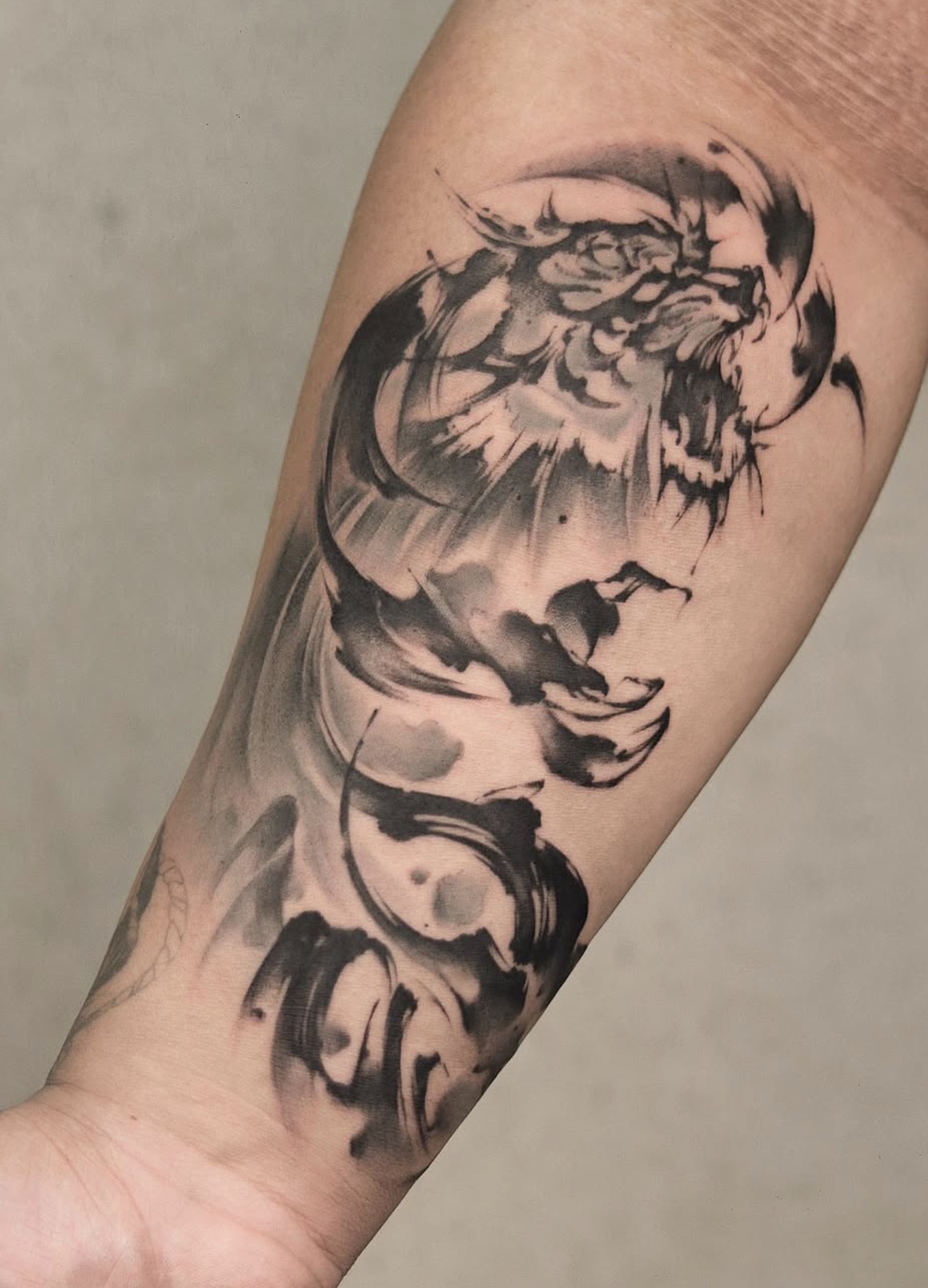Brushstroke tattoo work 5, view 2