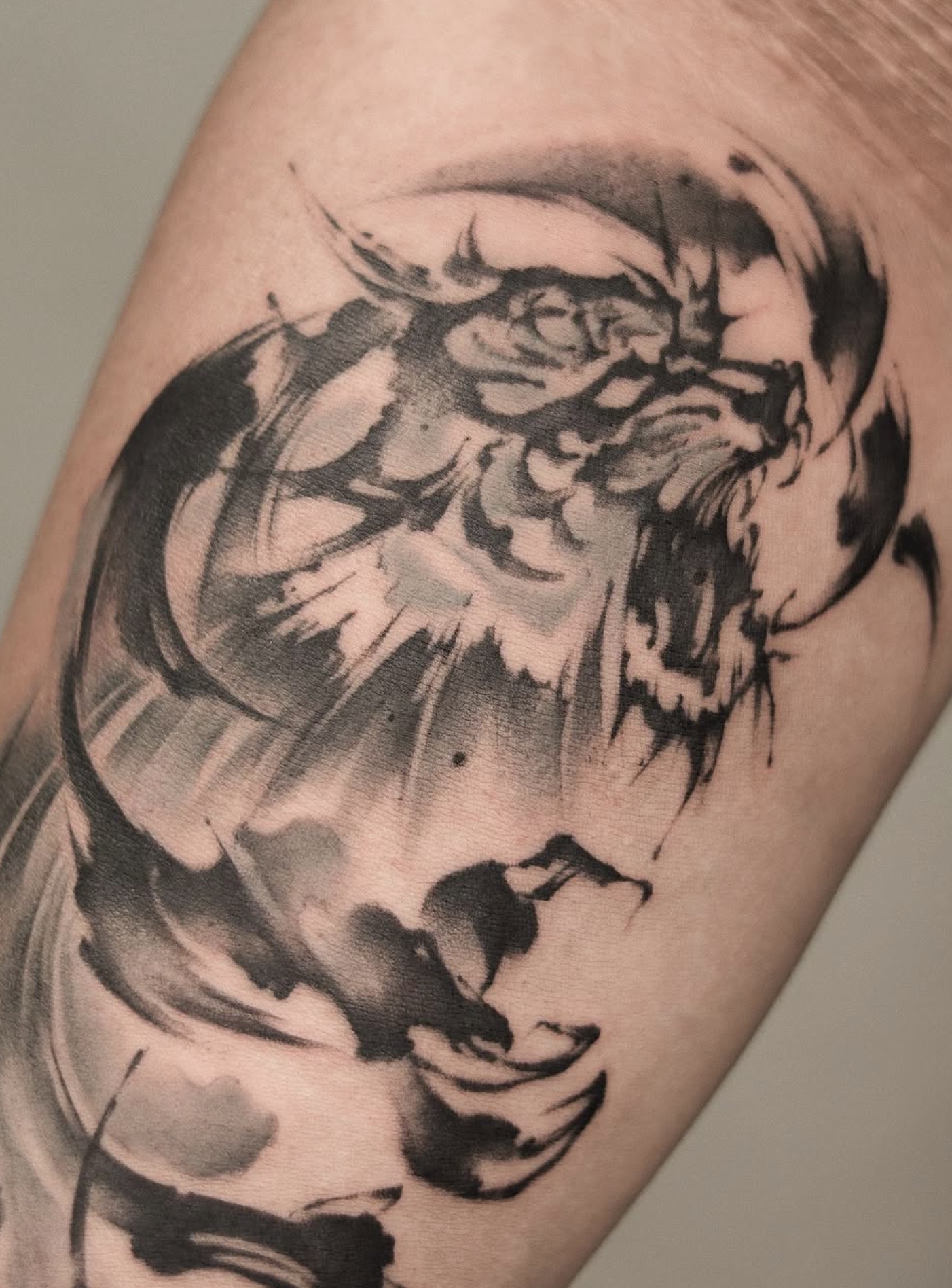 Brushstroke tattoo work 5, view 3
