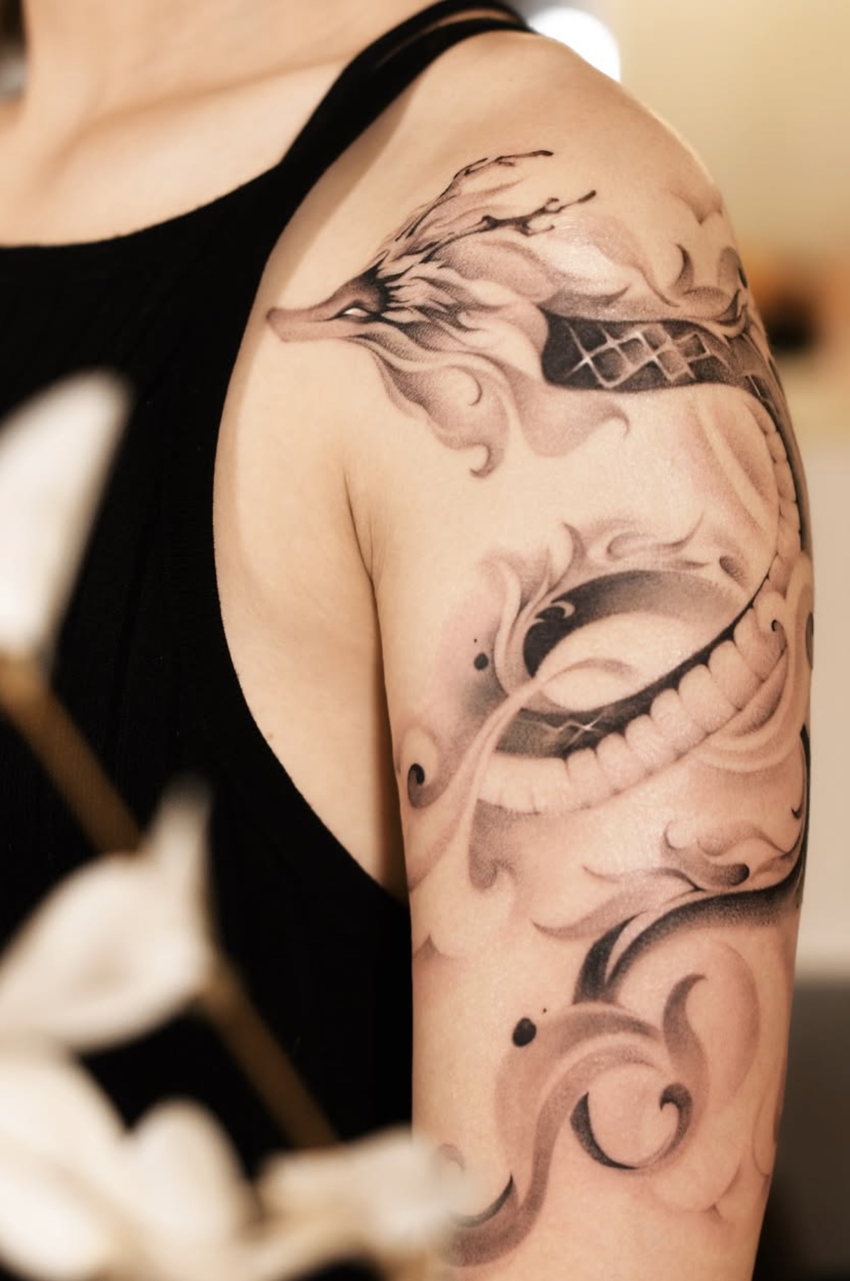 Brushstroke tattoo work 7