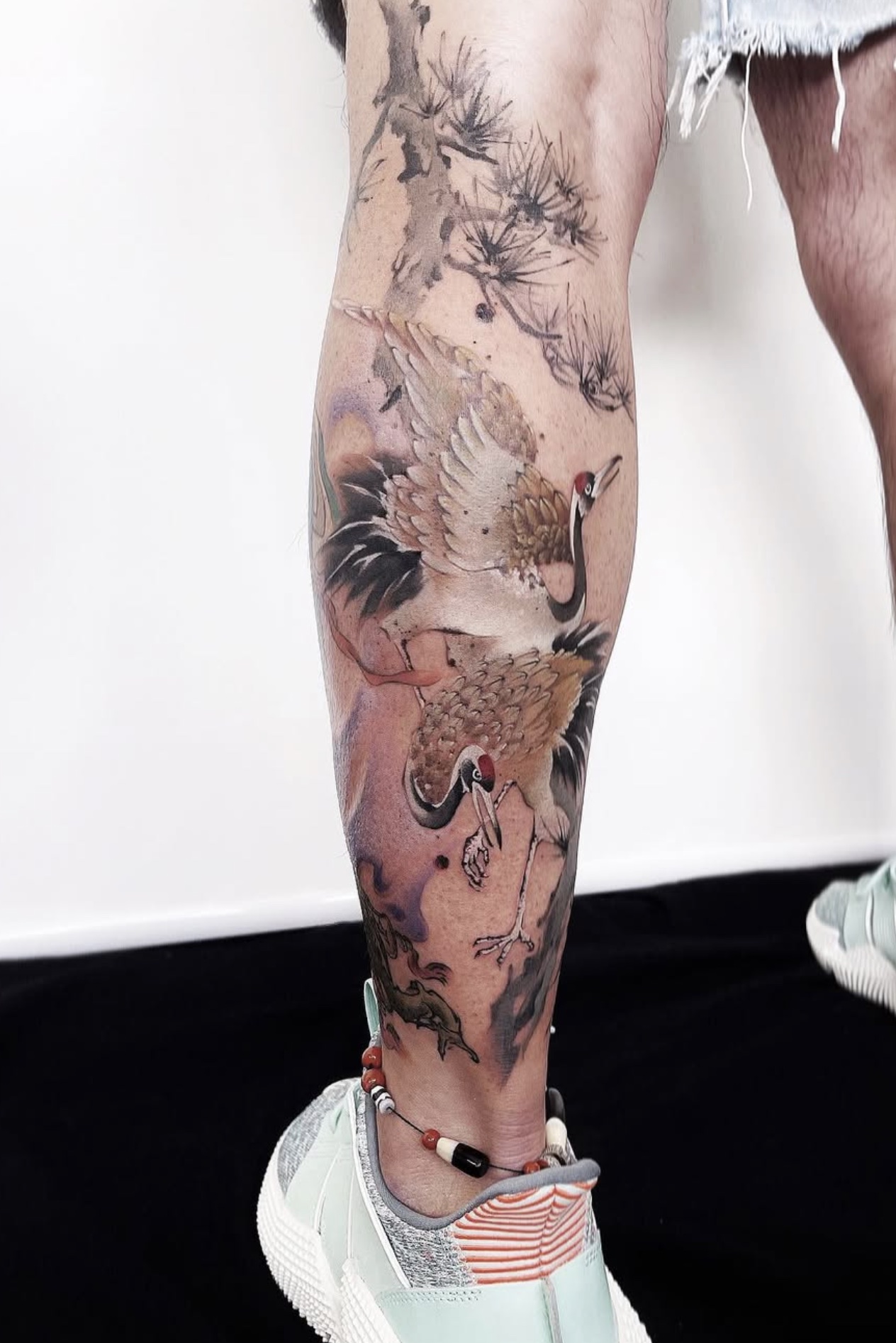 Oriental ink wash tattoo work 7