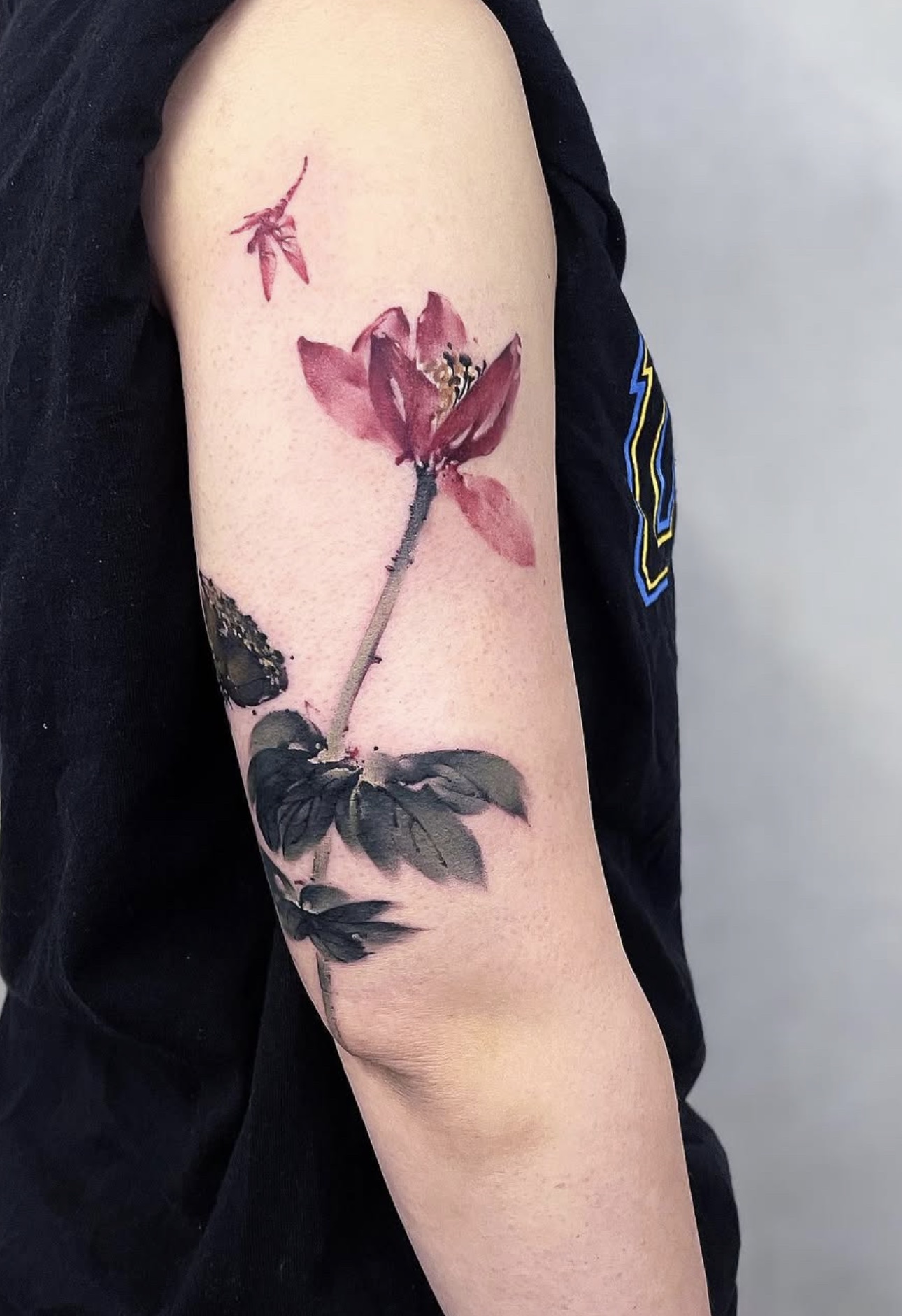 Oriental ink wash tattoo work 8