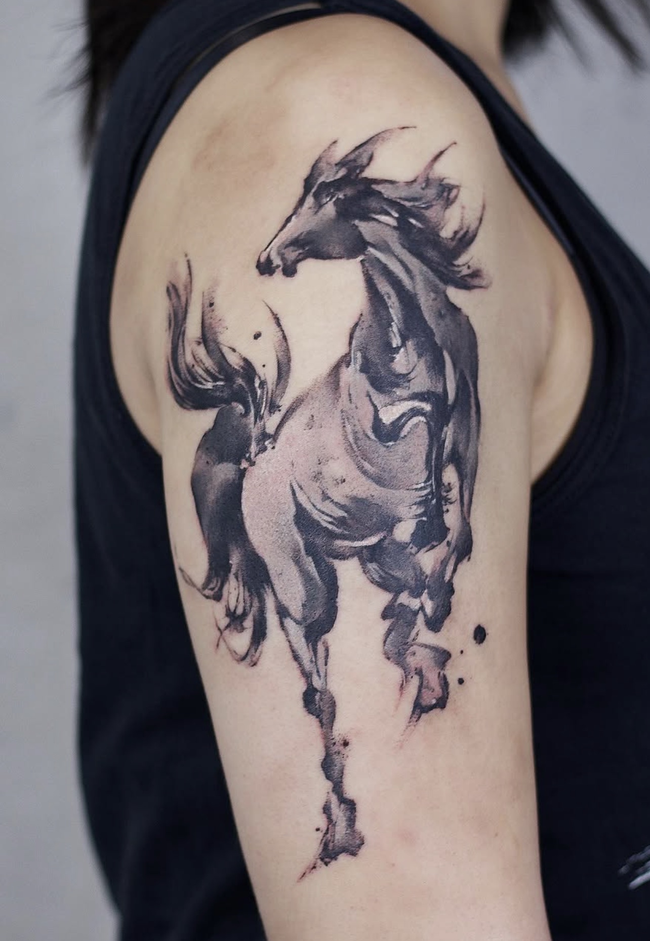 Oriental ink wash tattoo work 13