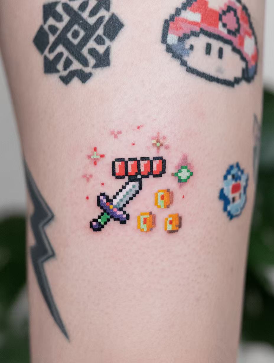 Pixel art tattoo work 8